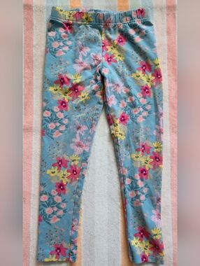 Carter's Blue Floral Print Stretch Leggings 7